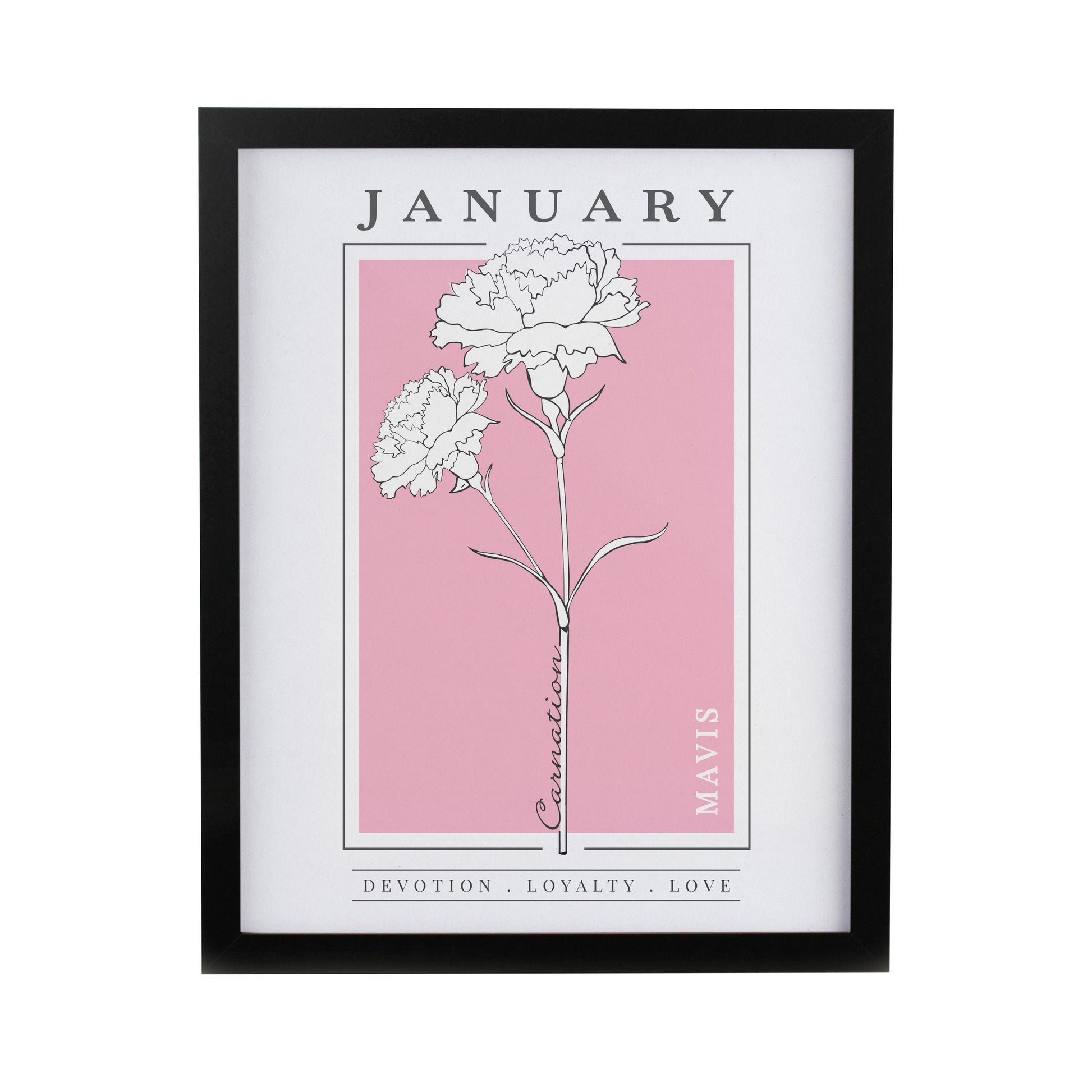 Personalised Birth Flower Black Poster Frame - image 5