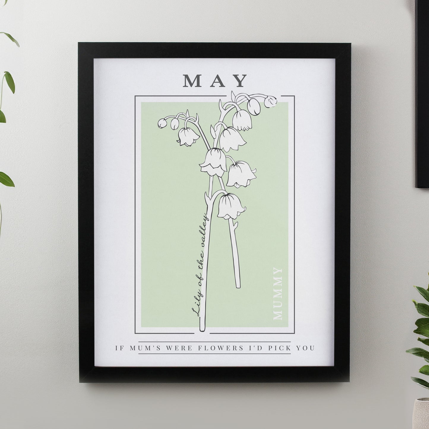 Personalised Birth Flower Black Poster Frame - image 7