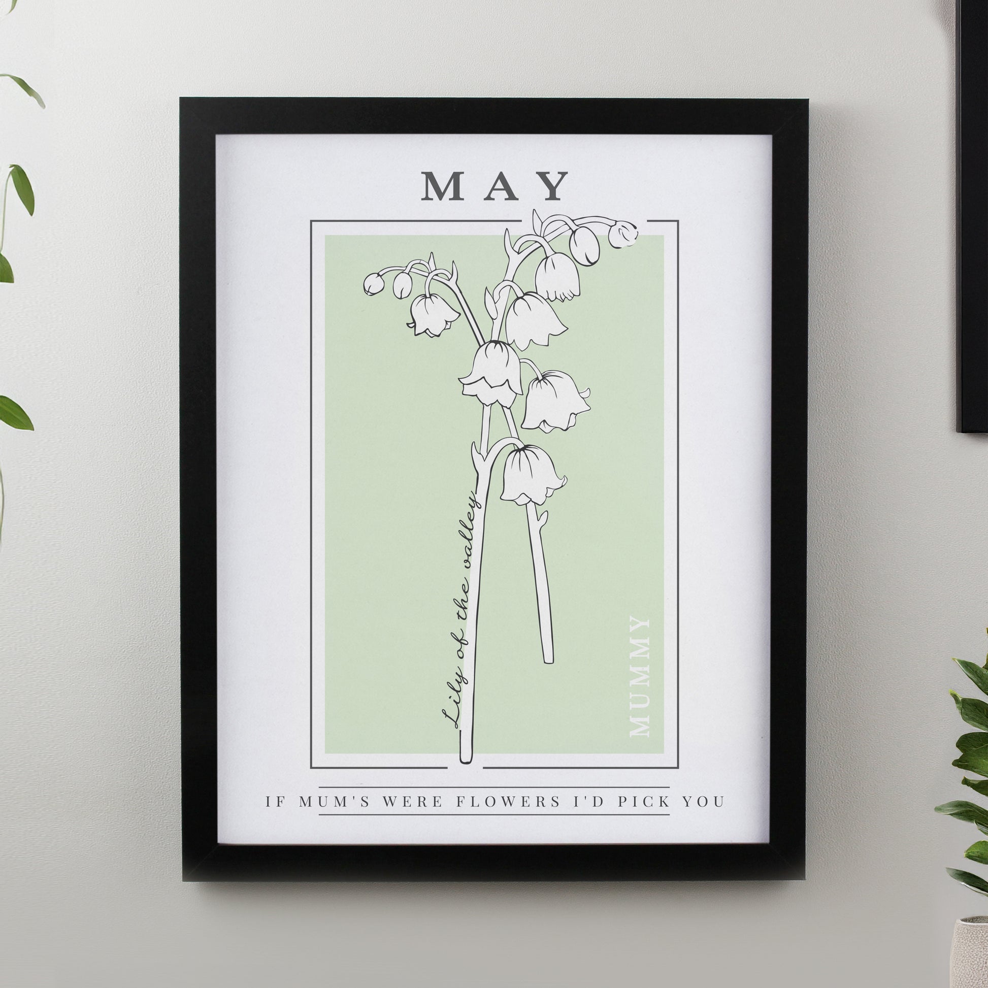 Personalised Birth Flower Black Poster Frame - image 7