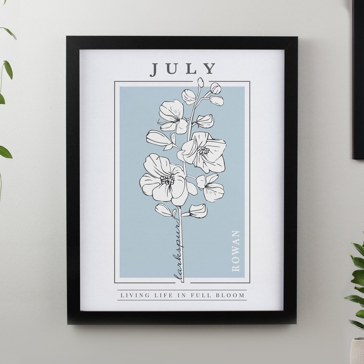 Personalised Birth Flower Black Poster Frame - image 9