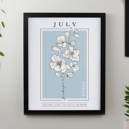 Personalised Birth Flower Black Poster Frame - image 9