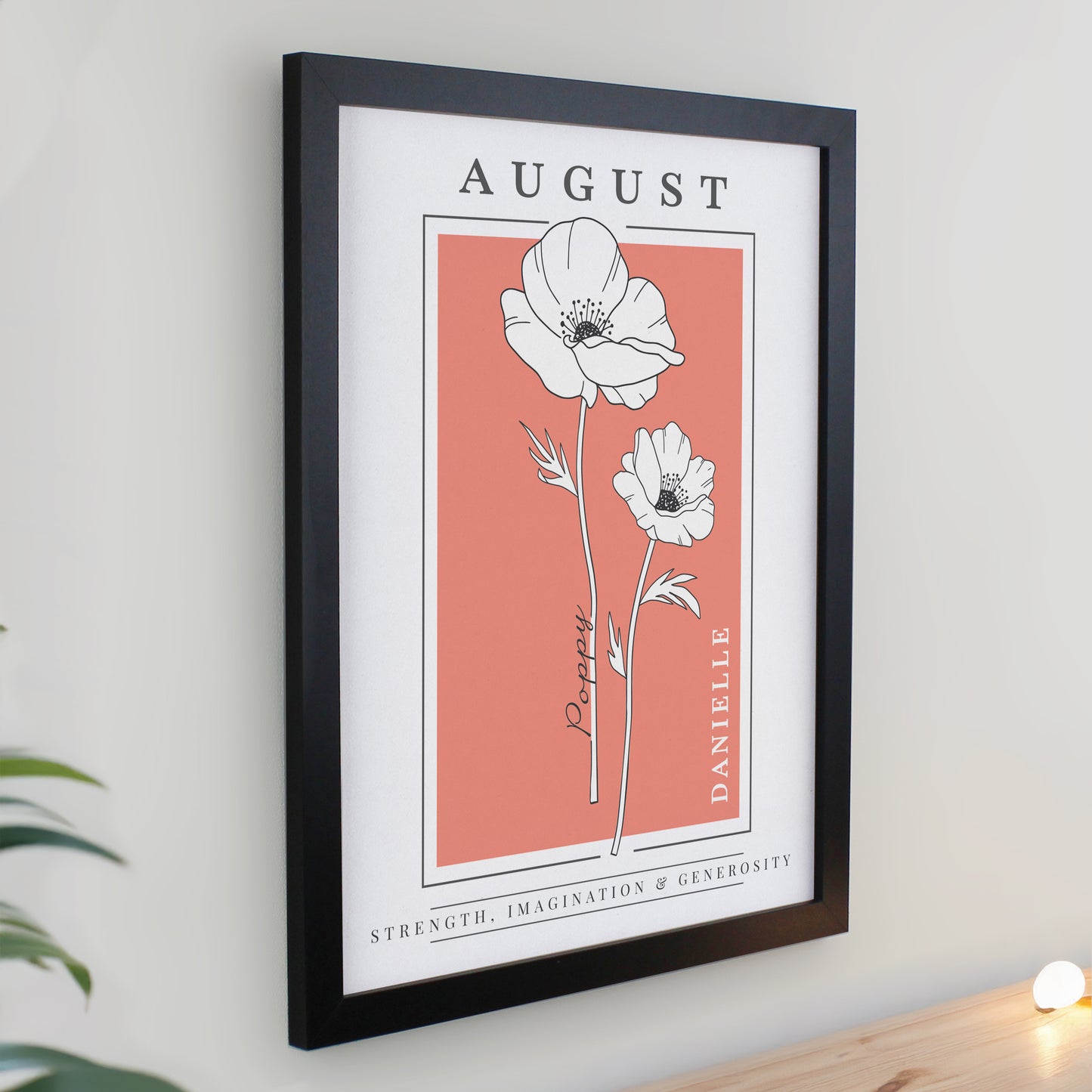 Personalised Birth Flower Black Poster Frame - image 10