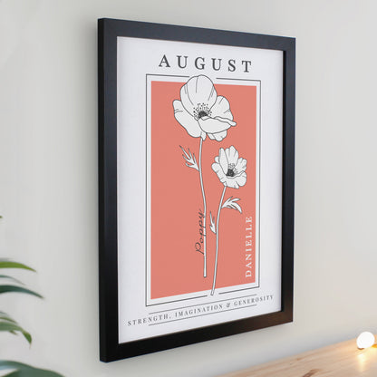 Personalised Birth Flower Black Poster Frame - image 10