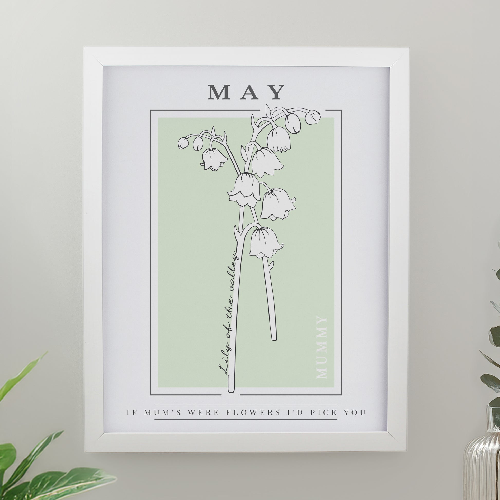 Personalised Birth Flower White Poster Frame - image 7
