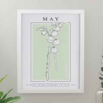 Personalised Birth Flower White Poster Frame - image 7
