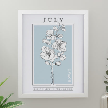 Personalised Birth Flower White Poster Frame - image 9