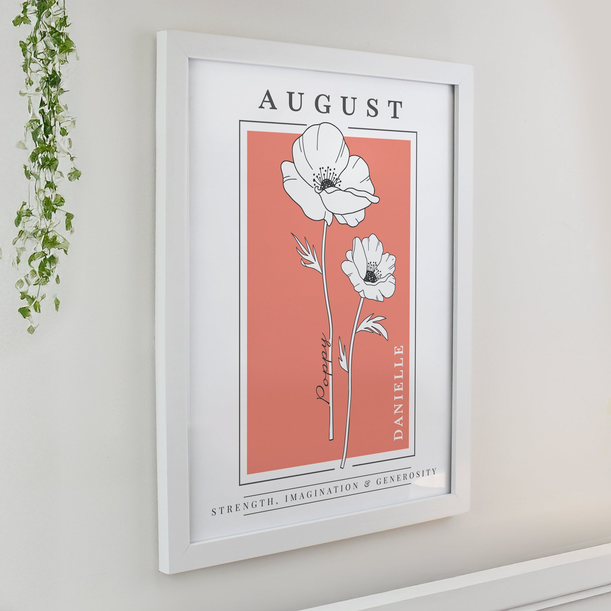 Personalised Birth Flower White Poster Frame - image 10