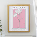 Personalised Birth Flower Oak Poster Frame from Heartfelt Gifts