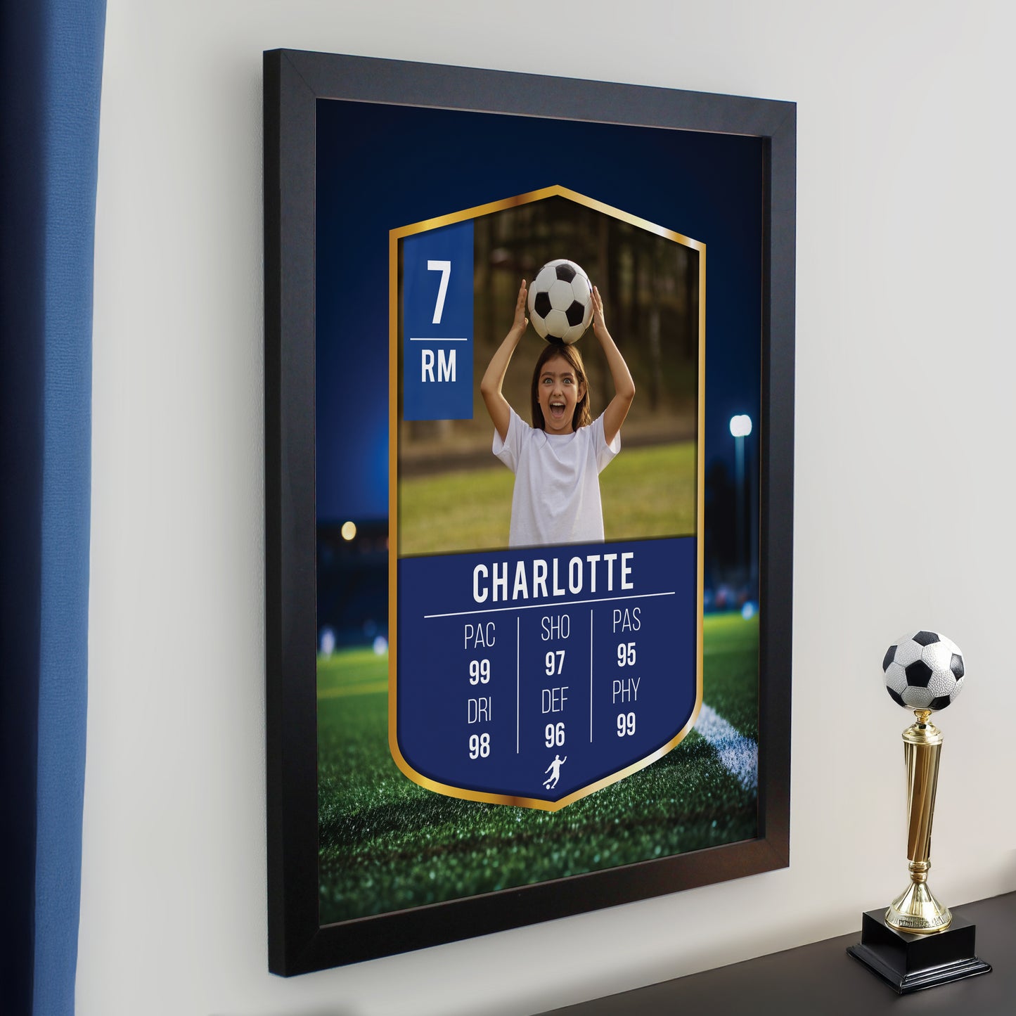 Personalised Photo Upload Football Card Black Poster Frame - image 2