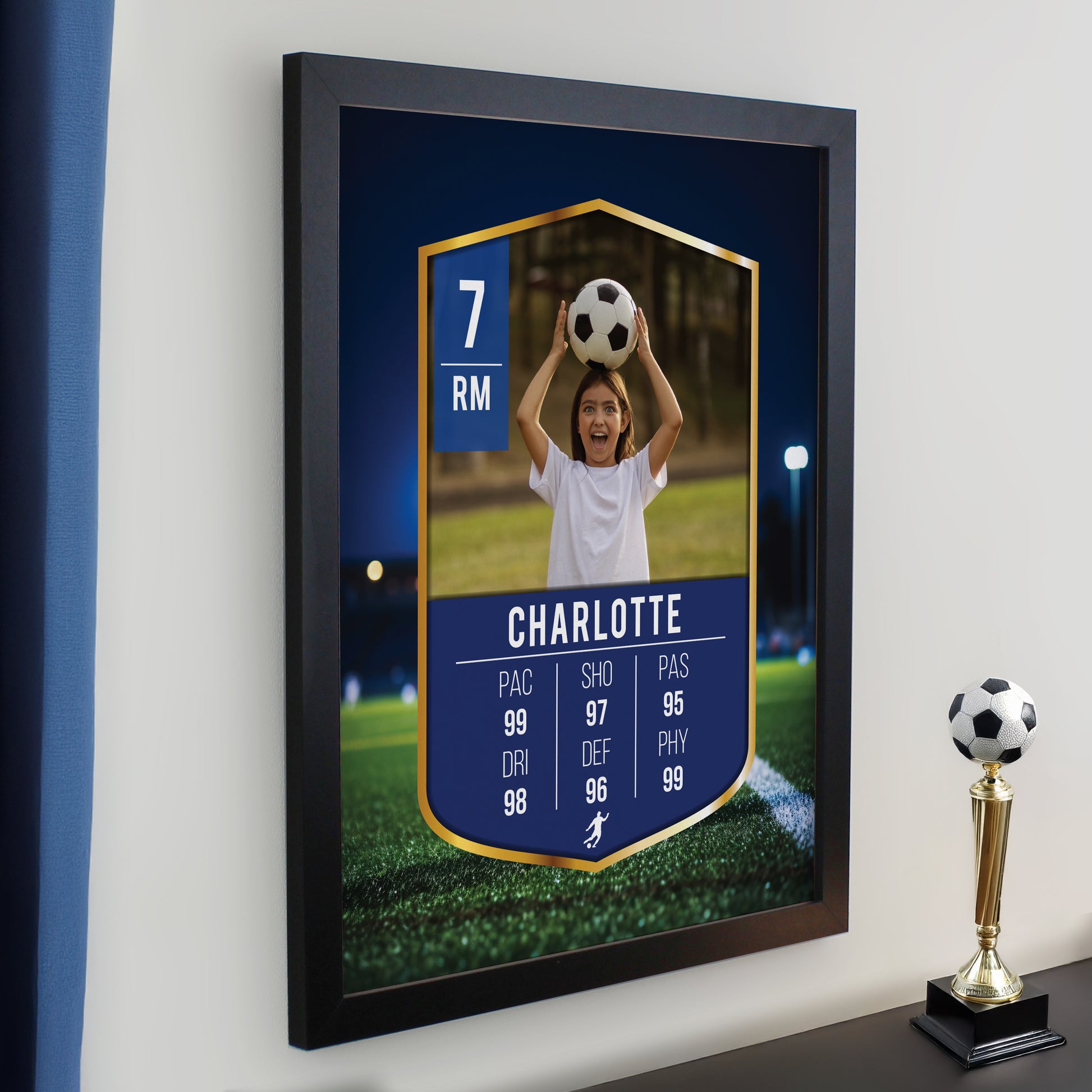 Personalised Photo Upload Football Card Black Poster Frame - image 2