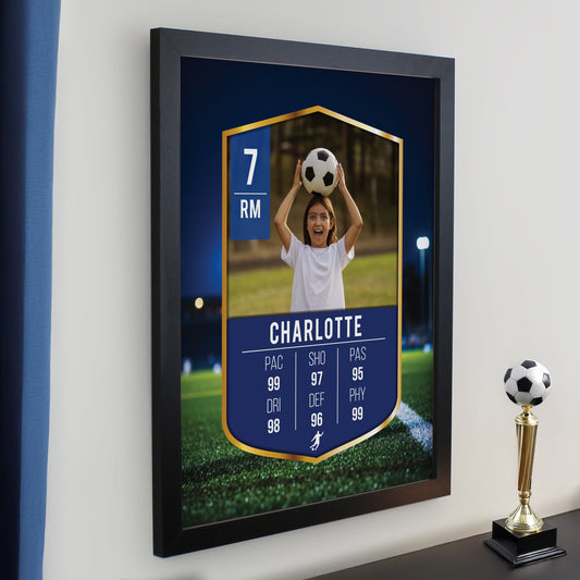 Personalised Photo Upload Football Card Black Poster Frame - image 2