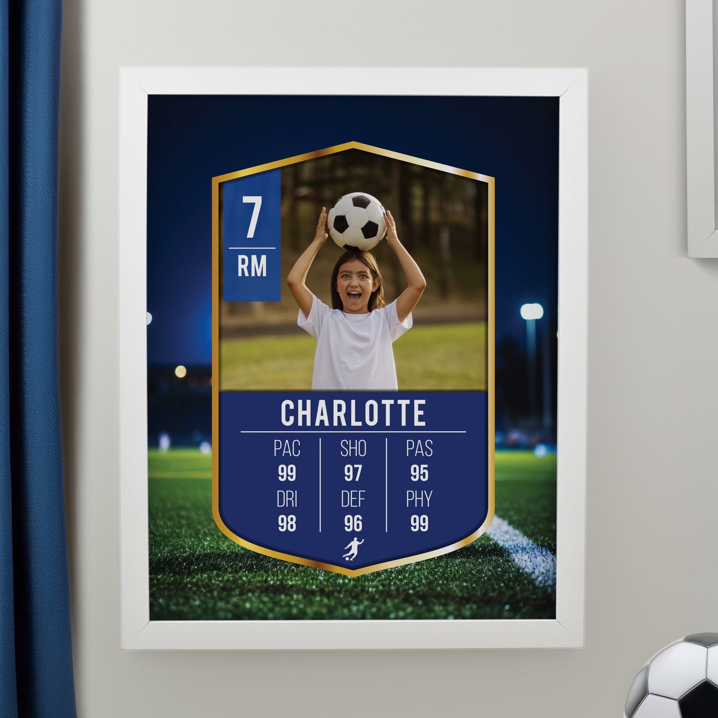 Personalised Photo Upload Football Card Football White Poster Frame from Heartfelt Gifts