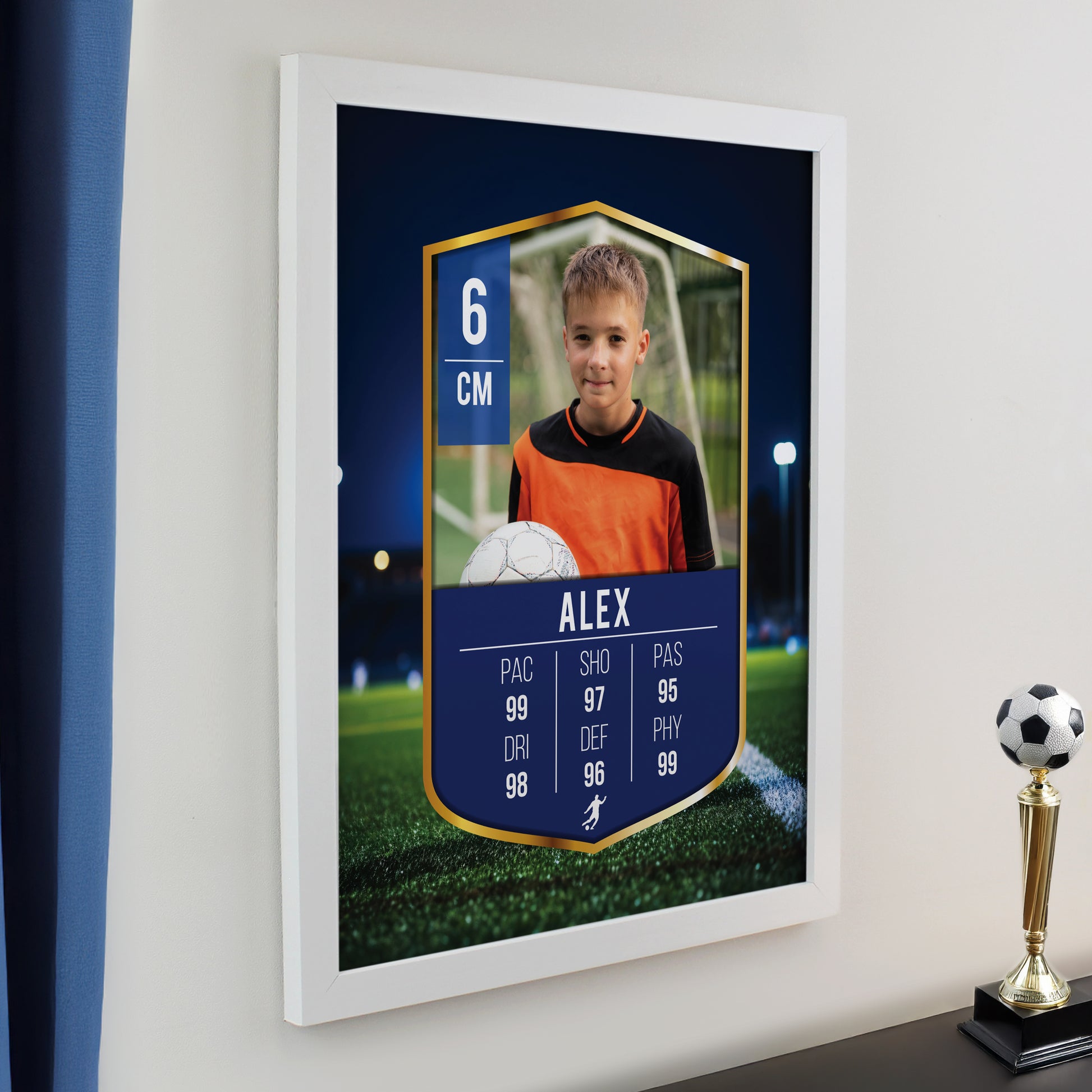 Personalised Photo Upload Football Card Football White Poster Frame - image 2
