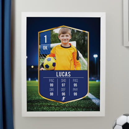 Personalised Photo Upload Football Card Football White Poster Frame - image 3