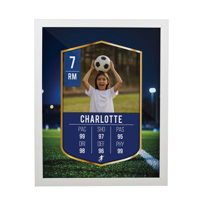 Personalised Photo Upload Football Card Football White Poster Frame - image 4