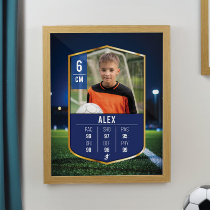 Personalised Photo Upload Football Card Football Oak Poster Frame from Heartfelt Gifts