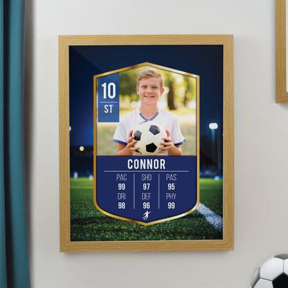 Personalised Photo Upload Football Card Football Oak Poster Frame - image 3