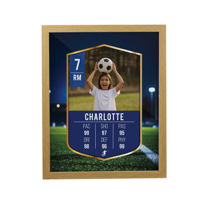 Personalised Photo Upload Football Card Football Oak Poster Frame - image 4