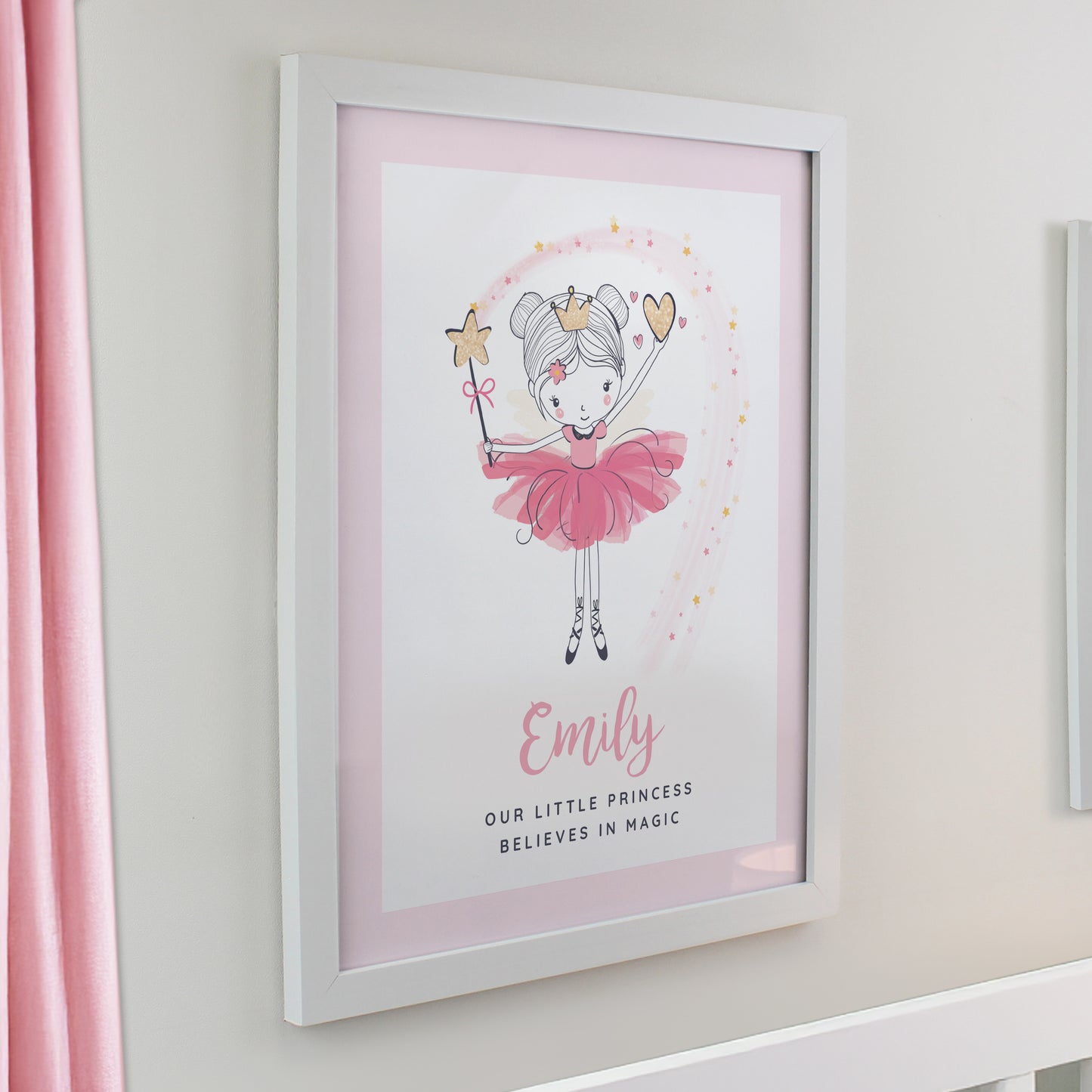 Personalised Princess Ballerina White Poster Frame - image 2
