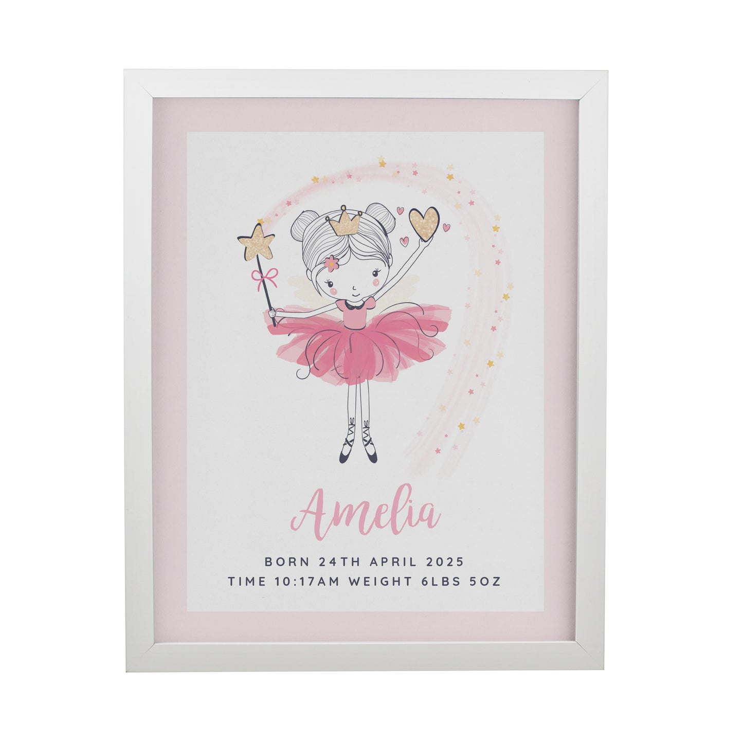 Personalised Princess Ballerina White Poster Frame - image 3