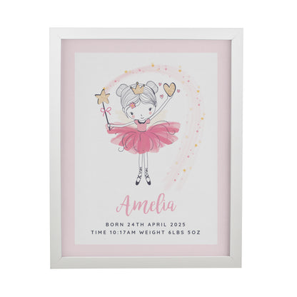 Personalised Princess Ballerina White Poster Frame - image 3