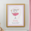 Personalised Princess Ballerina Oak Poster Frame