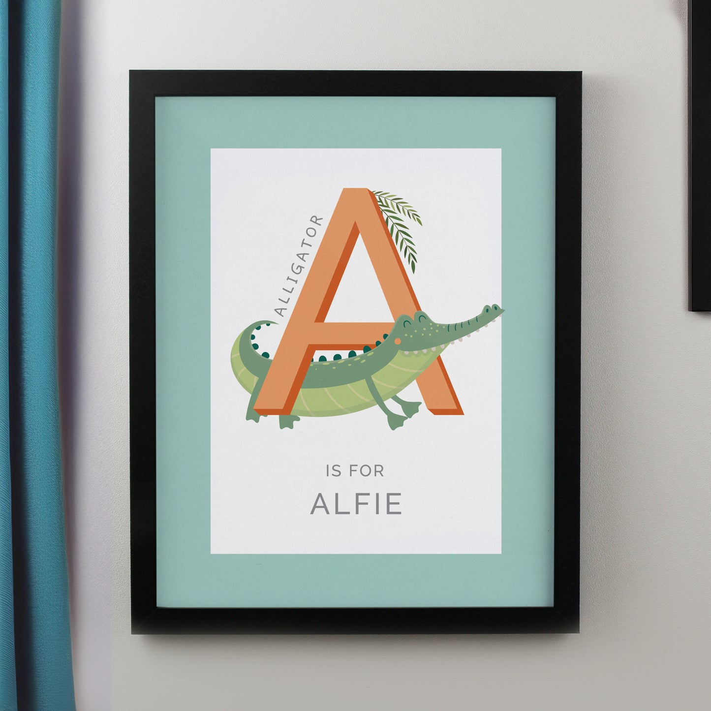 Personalised Animal Alphabet Black Poster Frame from Heartfelt Gifts