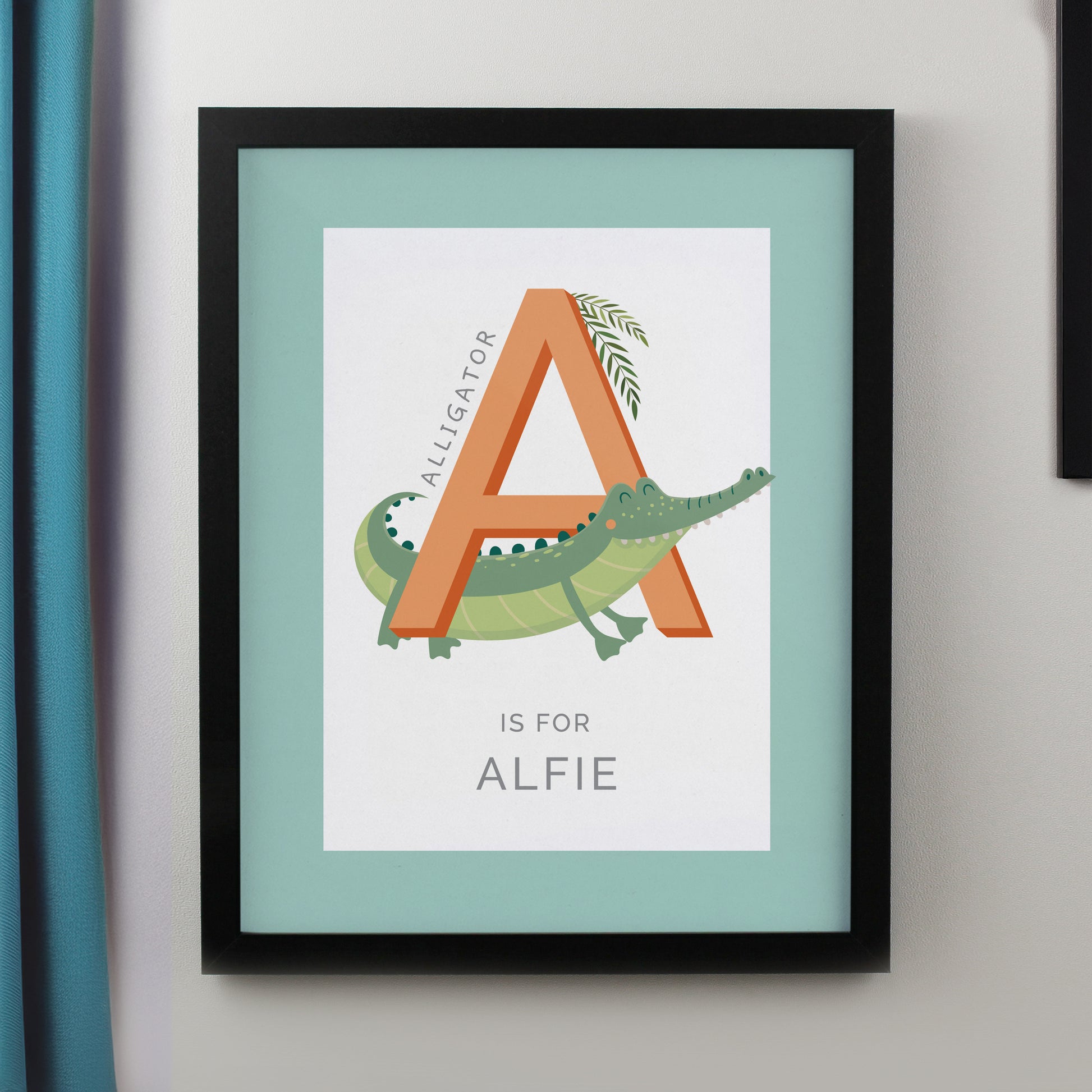 Personalised Animal Alphabet Black Poster Frame from Heartfelt Gifts