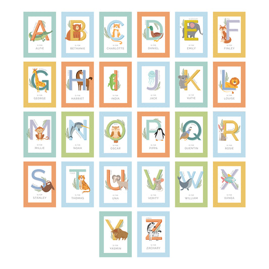 Personalised Animal Alphabet Black Poster Frame - image 2