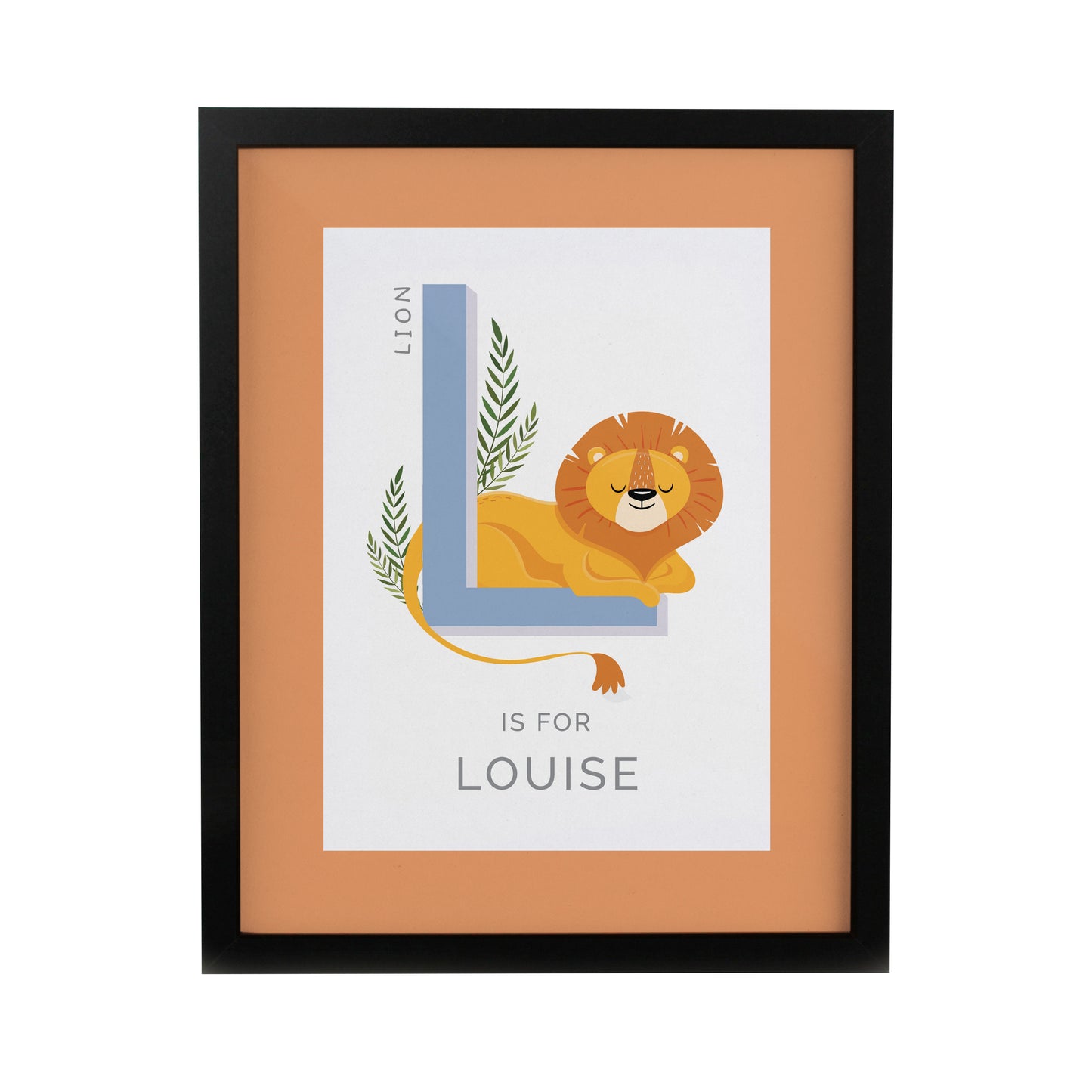 Personalised Animal Alphabet Black Poster Frame - image 5