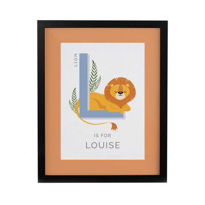 Personalised Animal Alphabet Black Poster Frame - image 5