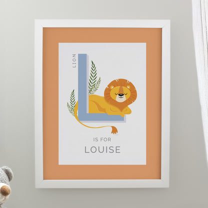 Personalised Animal Alphabet White Poster Frame - image 4