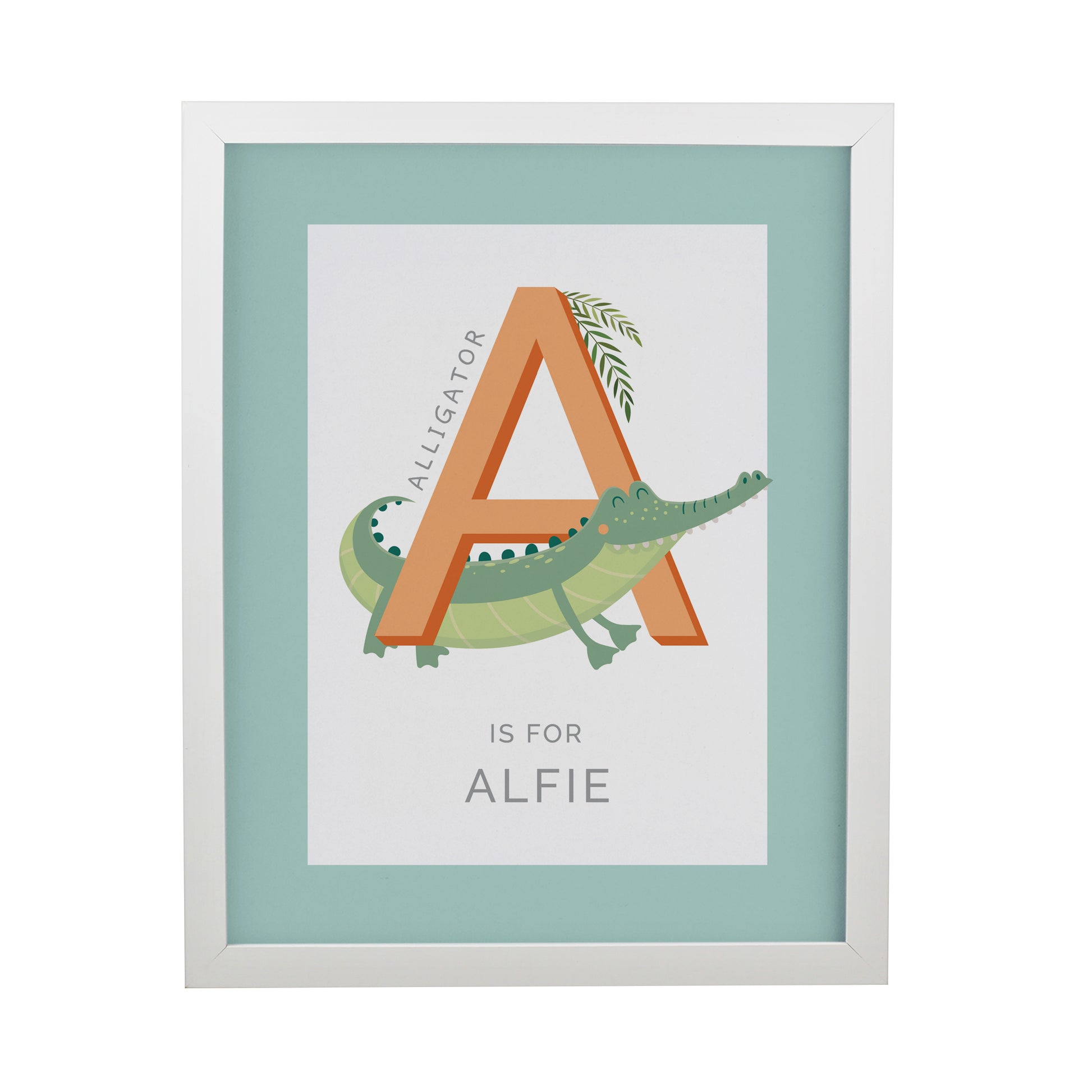 Personalised Animal Alphabet White Poster Frame - image 5