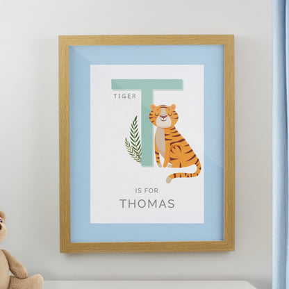 Personalised Animal Alphabet Oak Poster Frame - image 4