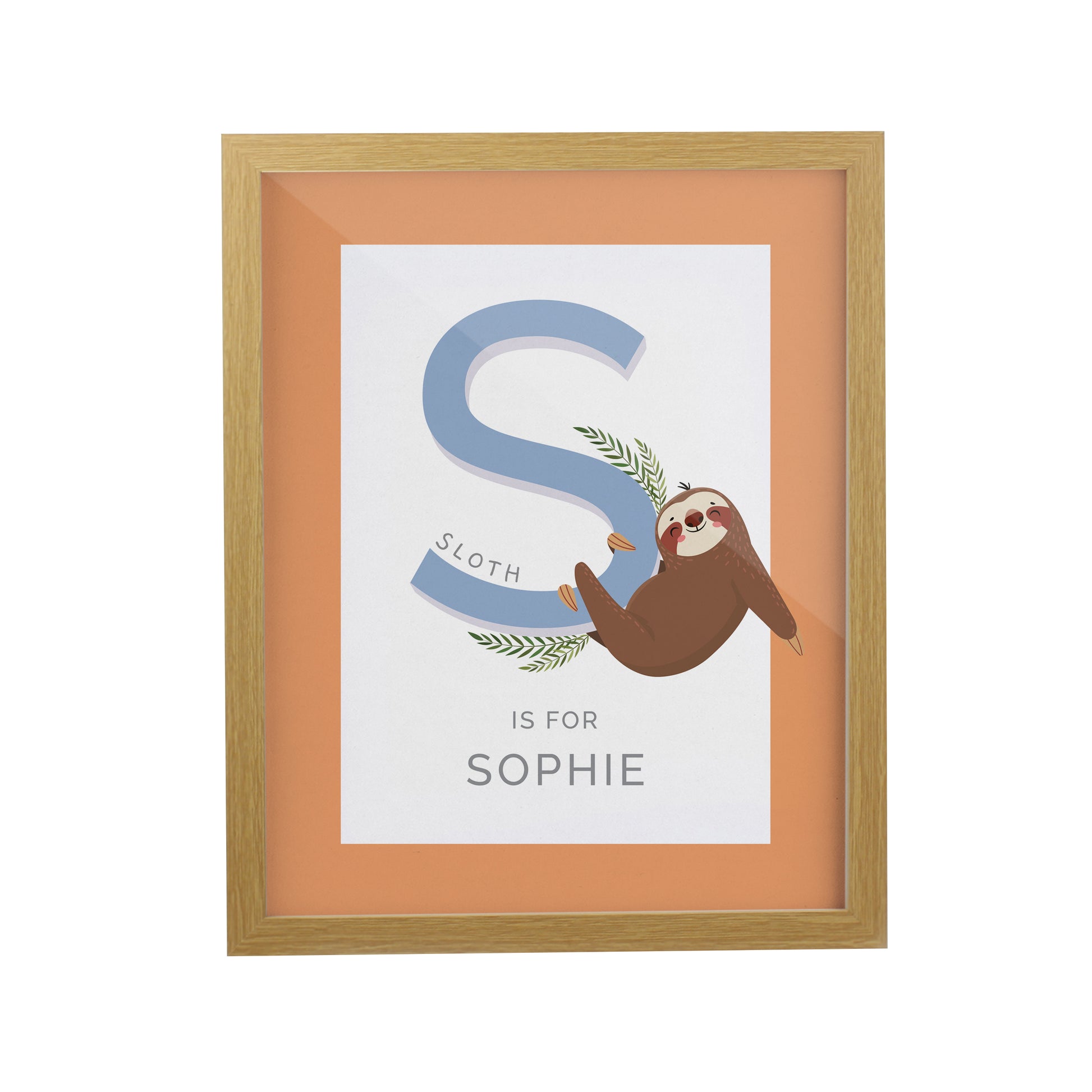 Personalised Animal Alphabet Oak Poster Frame - image 5