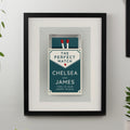 Personalised Perfect Match Black Poster Frame from Heartfelt Gifts