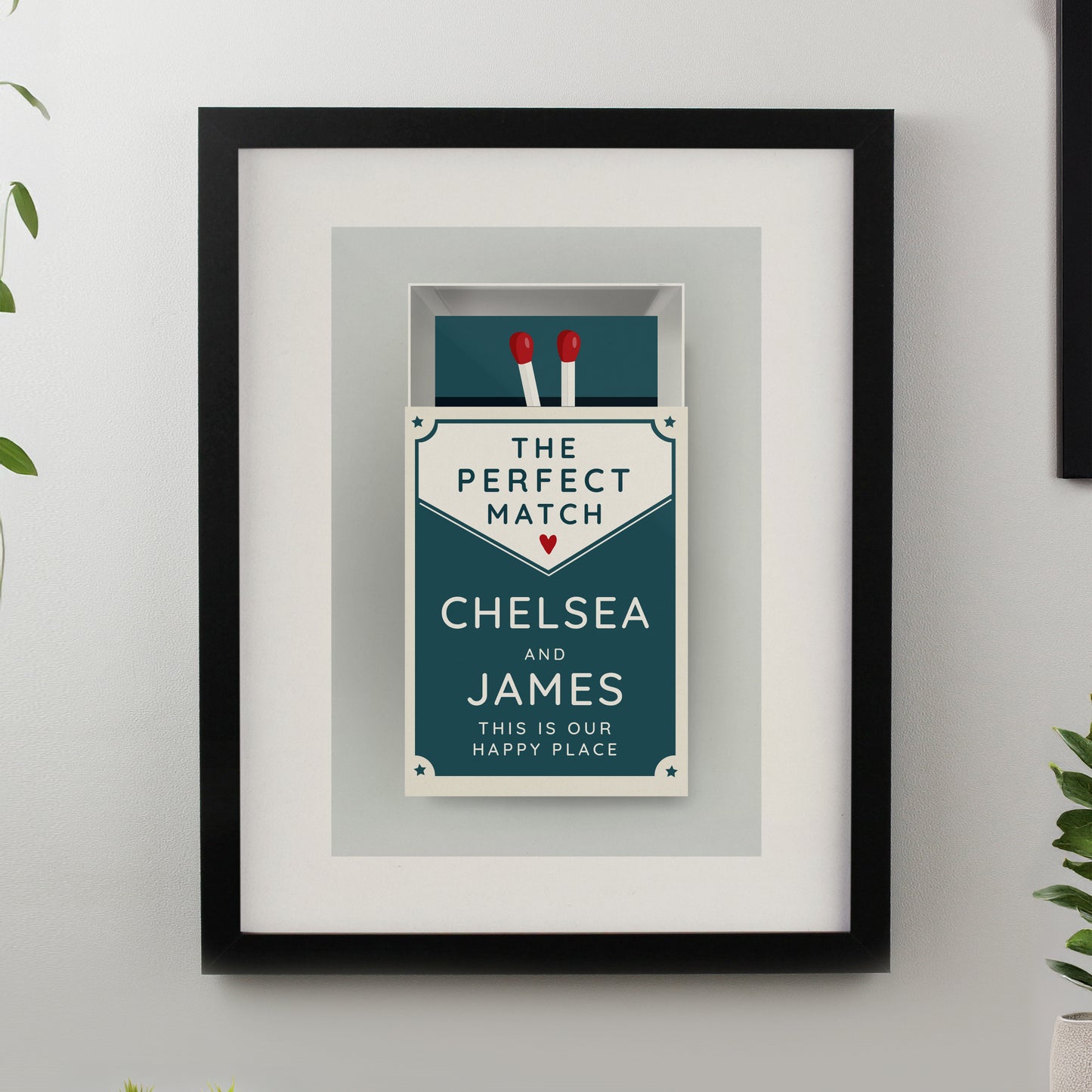 Personalised Perfect Match Black Poster Frame from Heartfelt Gifts