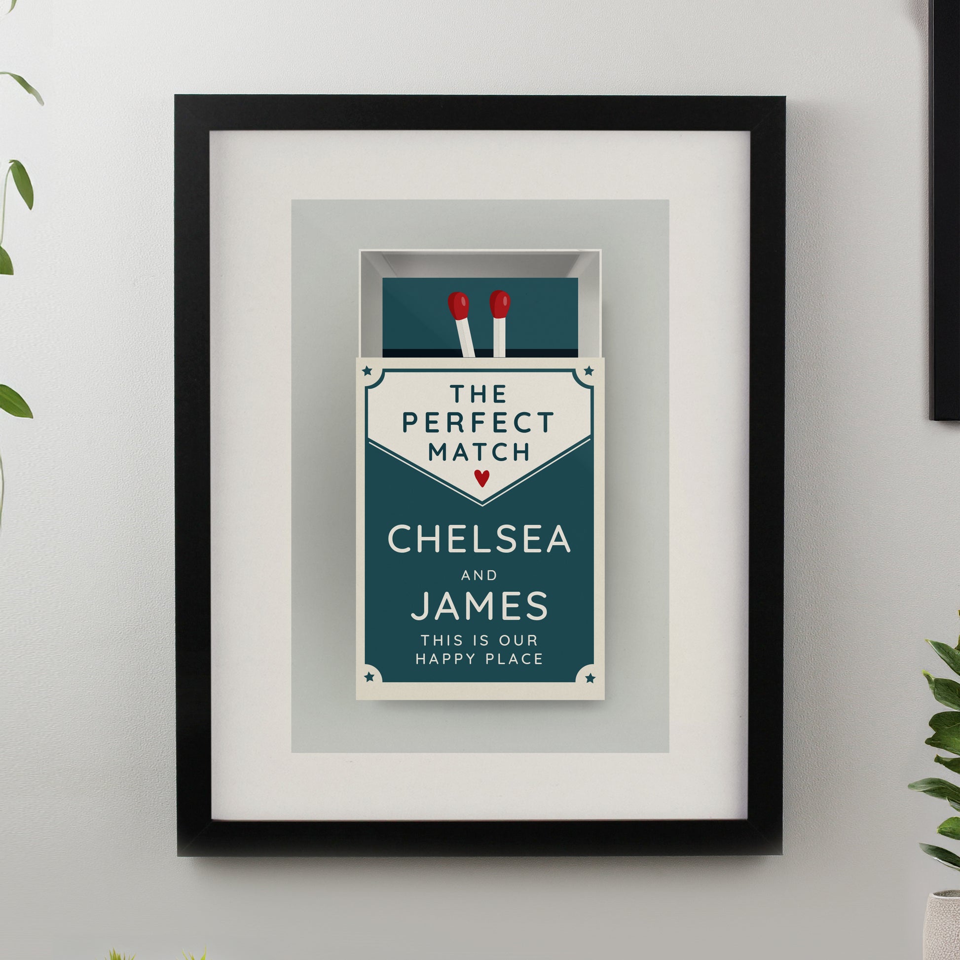 Personalised Perfect Match Black Poster Frame from Heartfelt Gifts