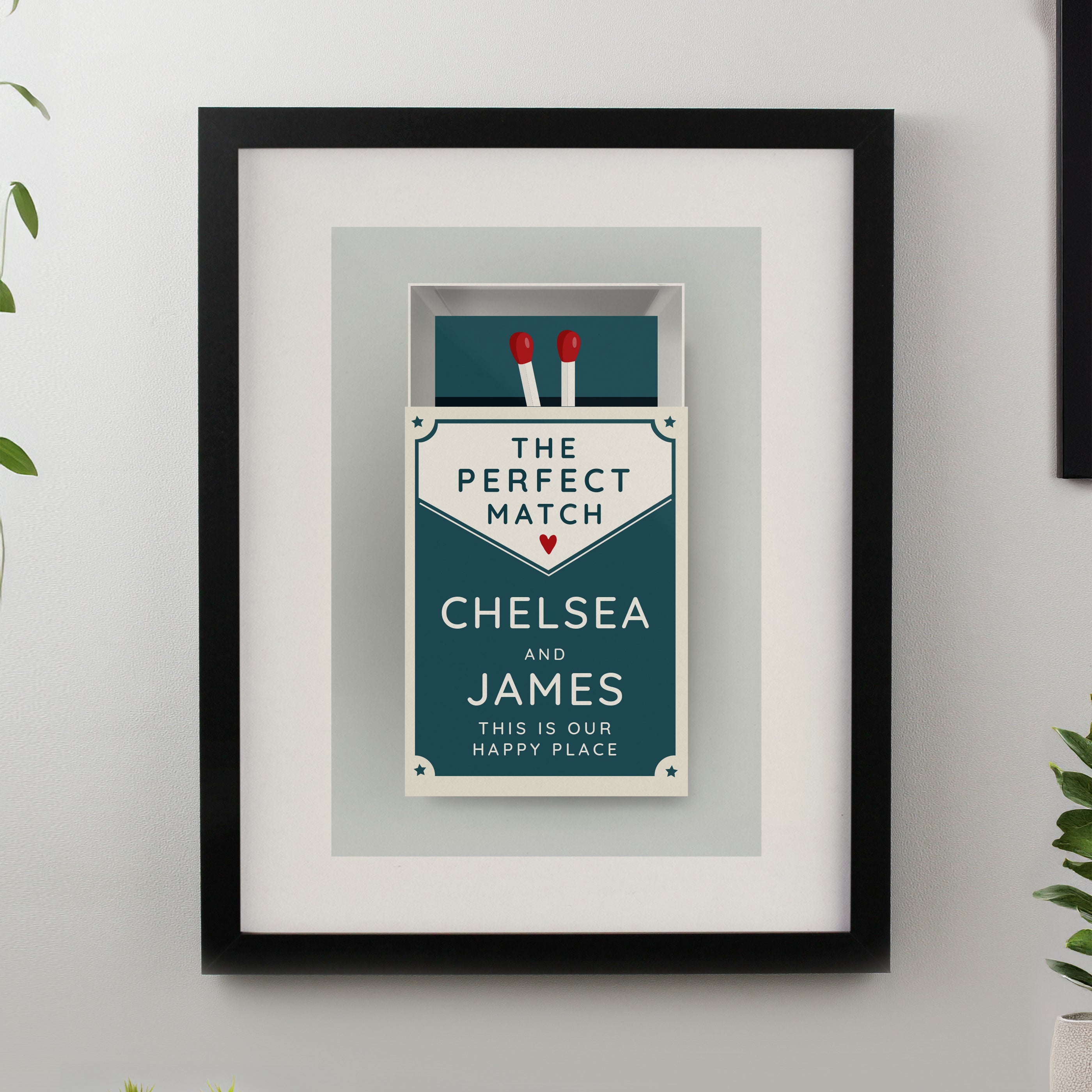 Personalised Perfect Match Black Poster Frame from Heartfelt Gifts