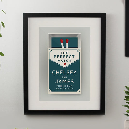 Personalised Perfect Match Black Poster Frame from Heartfelt Gifts