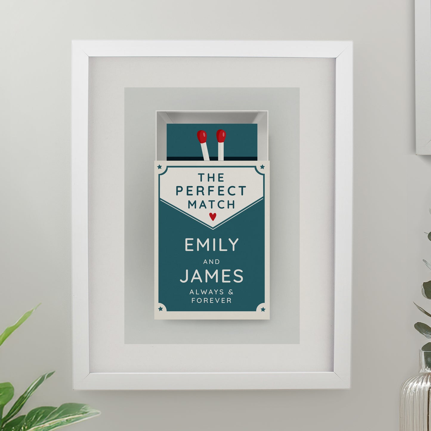 Personalised Perfect Match White Poster Frame from Heartfelt Gifts