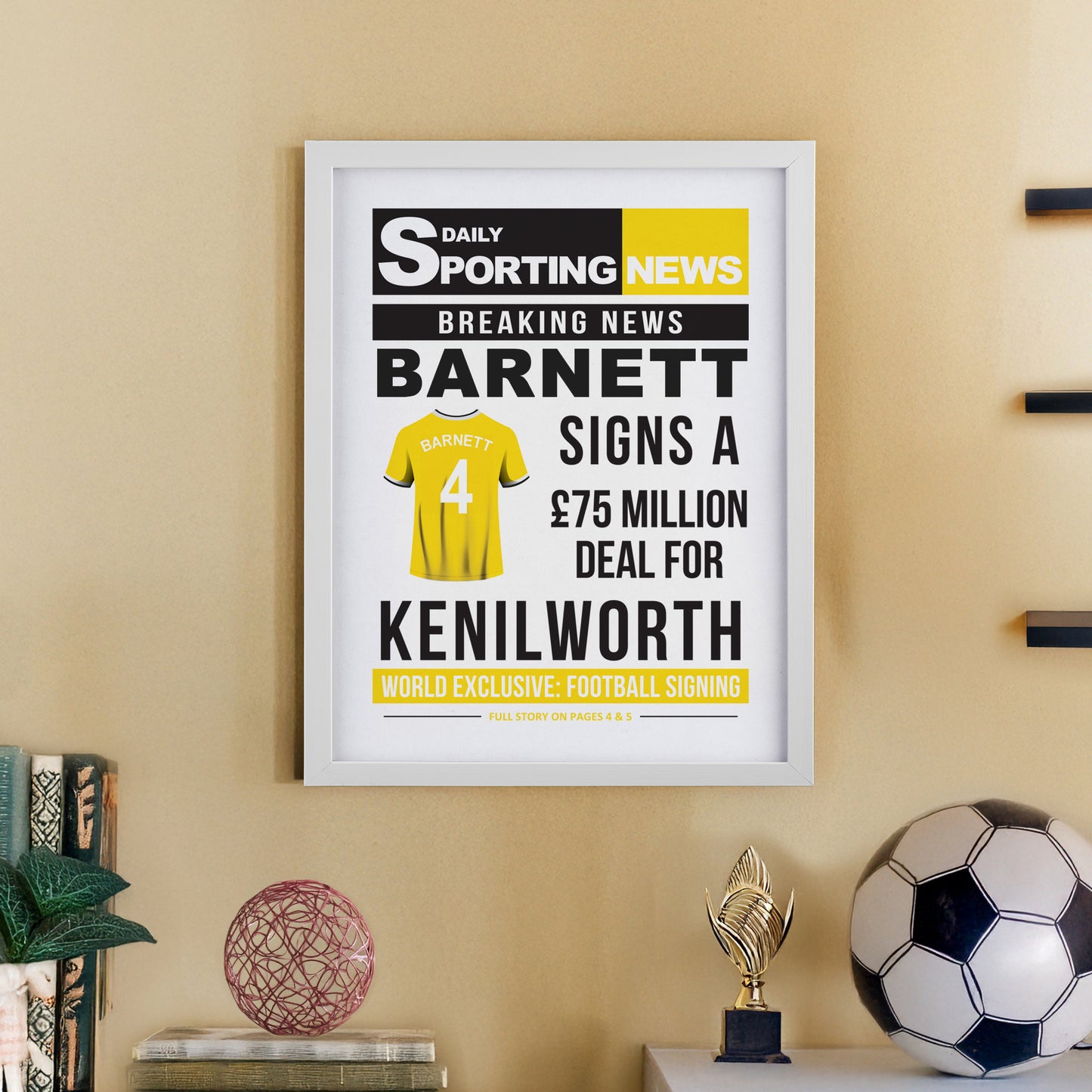 Personalised Football News White Poster Frame - image 6