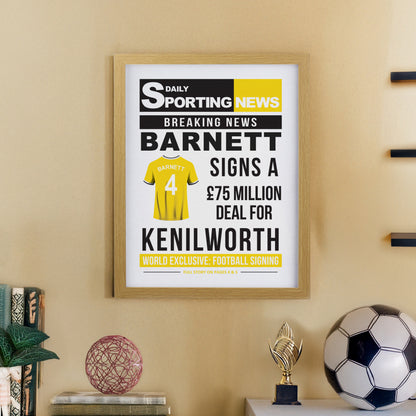 Personalised Football News Oak Poster Frame - image 6