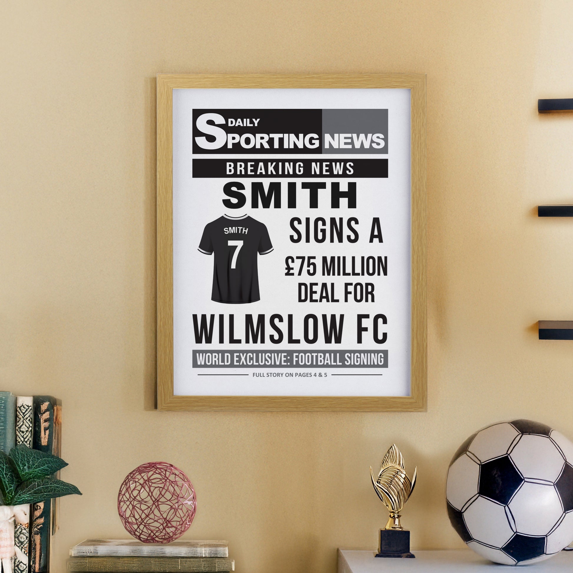 Personalised Football News Oak Poster Frame - image 10