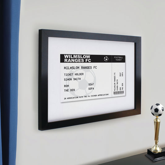 Personalised Football Ticket Black Poster Frame - image 2