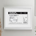 Personalised Football Ticket White poster Frame from Heartfelt Gifts