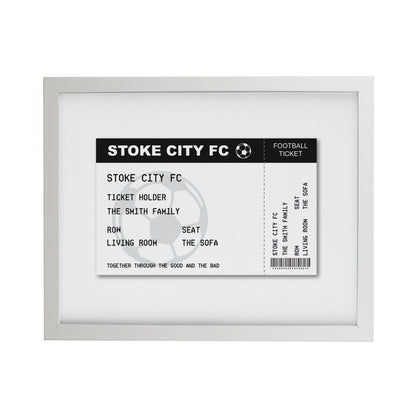 Personalised Football Ticket White poster Frame - image 3