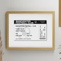 Personalised Football Ticket Oak Poster Frame from Heartfelt Gifts