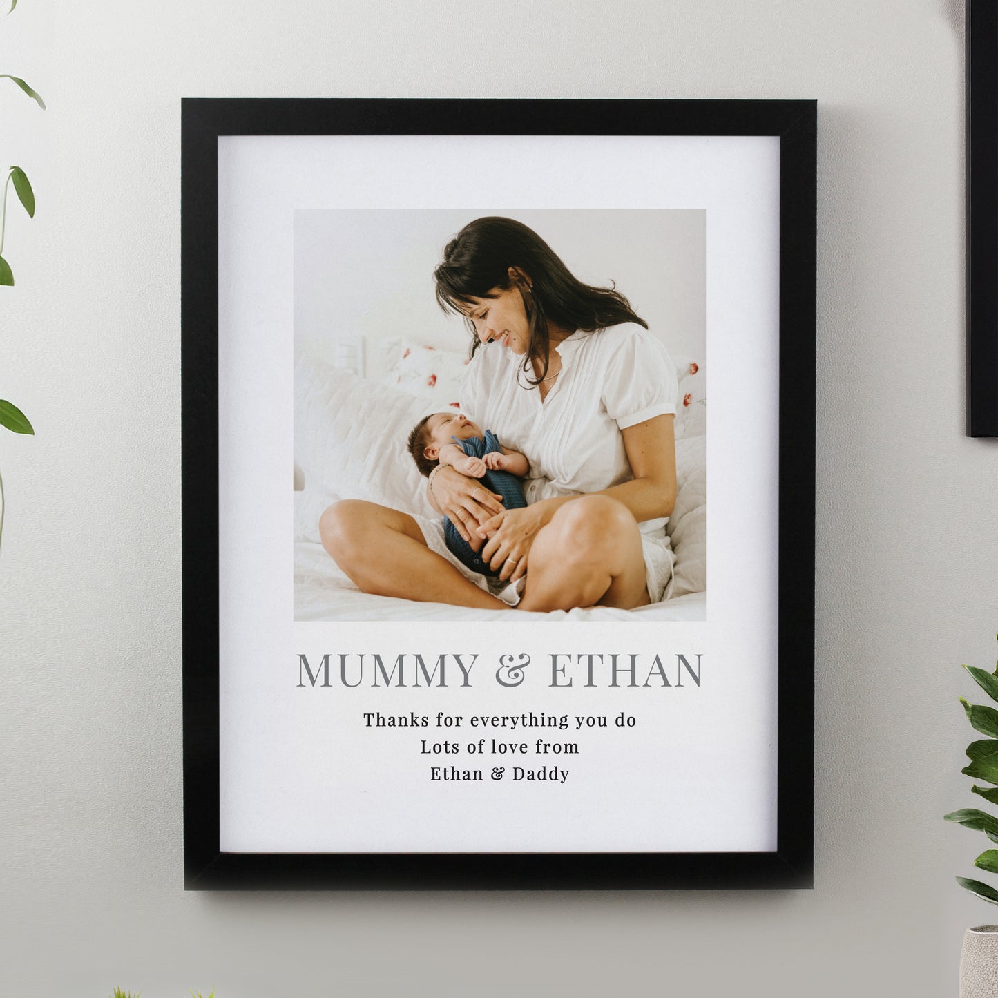 Personalised Square Photo Upload Black Poster Frame from Heartfelt Gifts