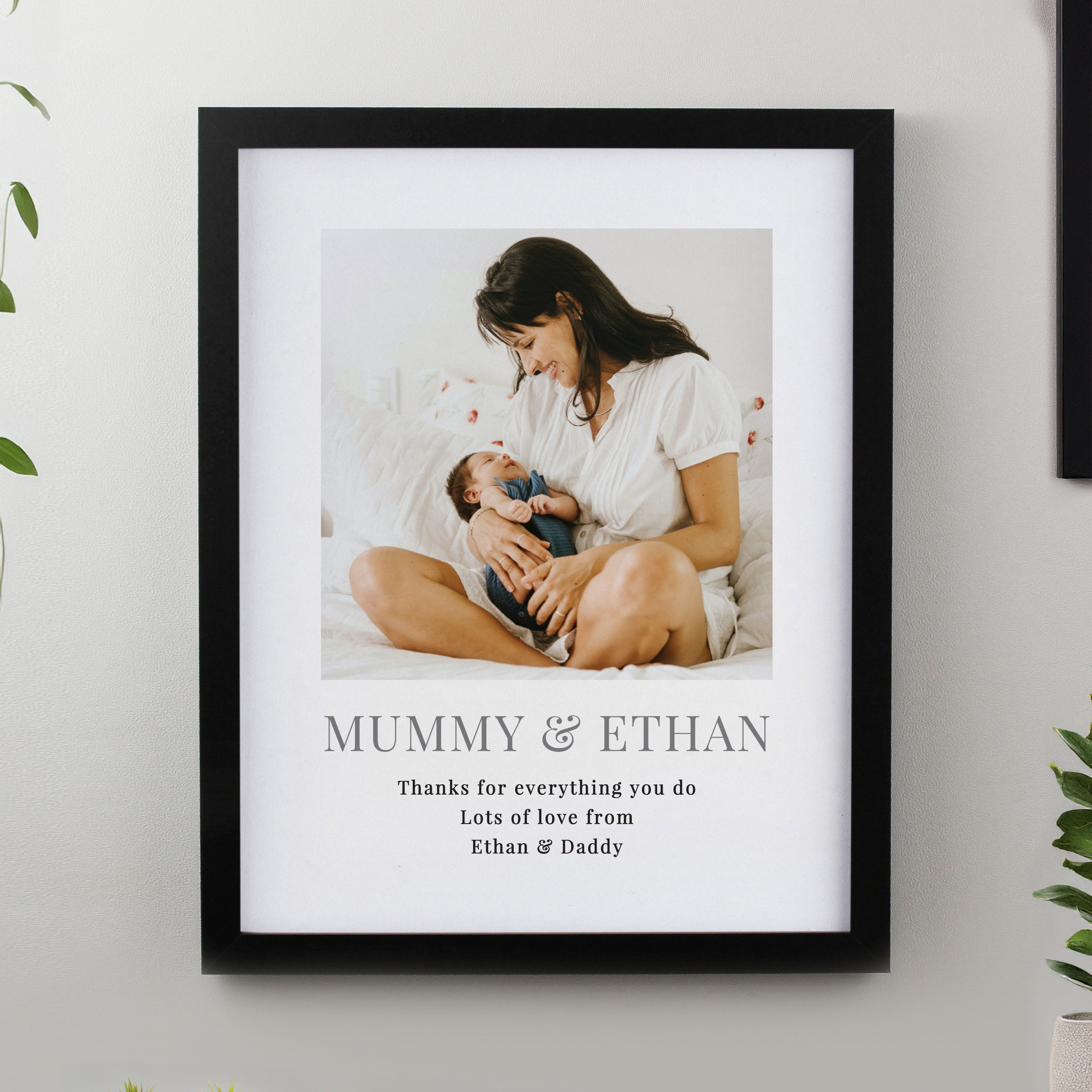 Personalised Square Photo Upload Black Poster Frame from Heartfelt Gifts
